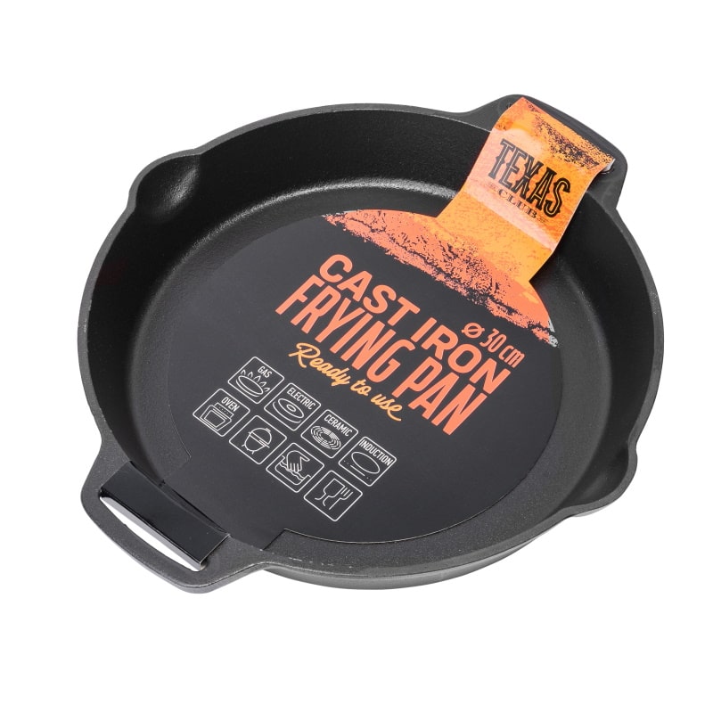 Cast iron frying pan with short handles, 30 cm. - anydaydirect