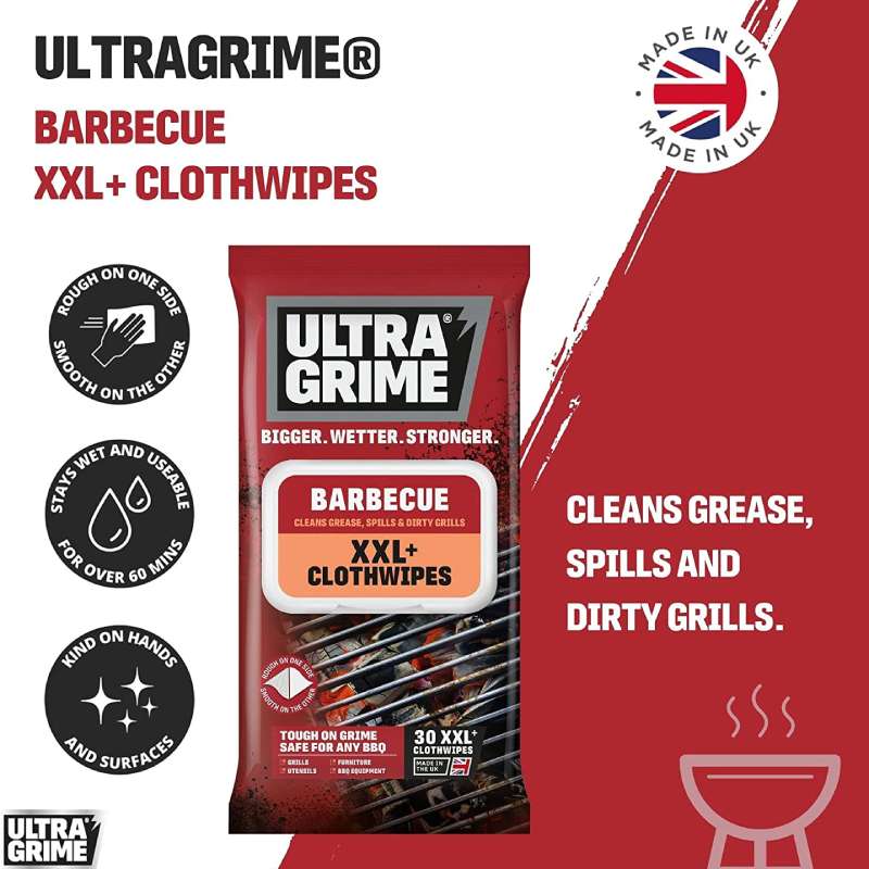 UltraGrime LIFE Barbecue XXL+ Clothwipes 30pk. - anydaydirect