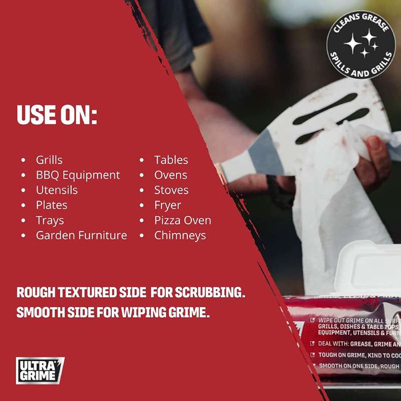 UltraGrime LIFE Barbecue XXL+ Clothwipes 30pk. - anydaydirect