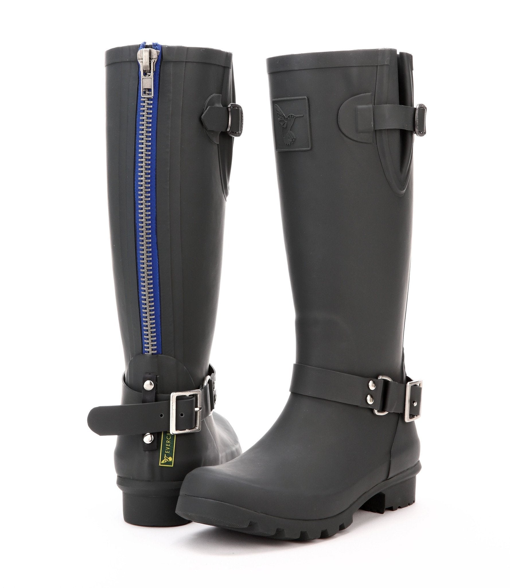 Evercreatures Triumph Charcoal Tall Wellies - anydaydirect