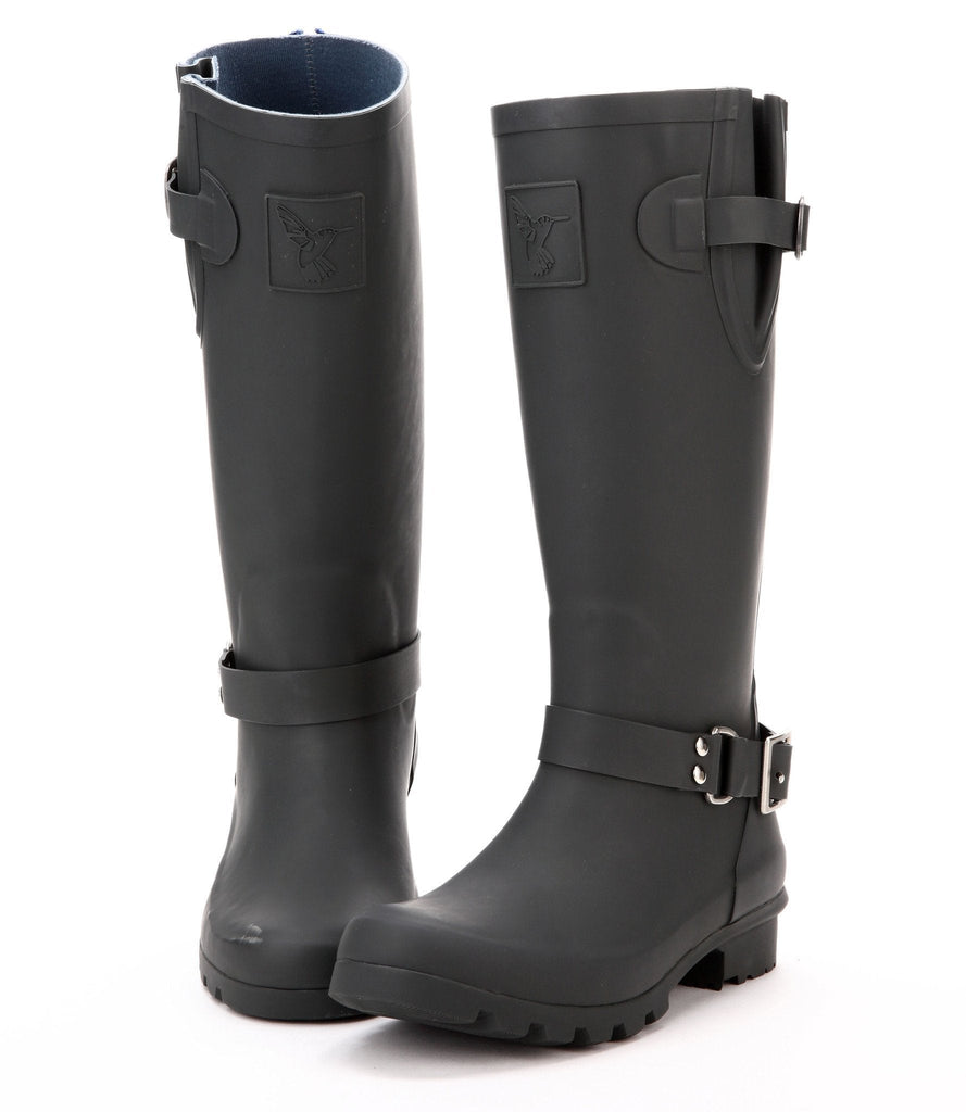 Evercreatures Triumph Charcoal Tall Wellies - anydaydirect