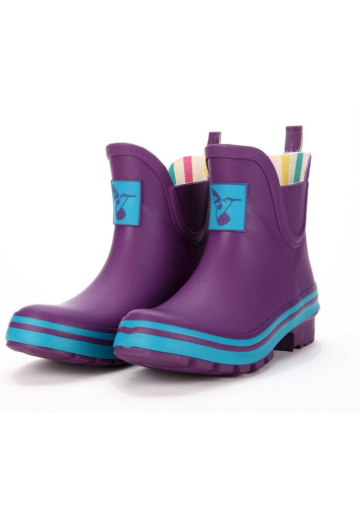 Evercreatures Eggplant Meadow Ankle Wellies - anydaydirect