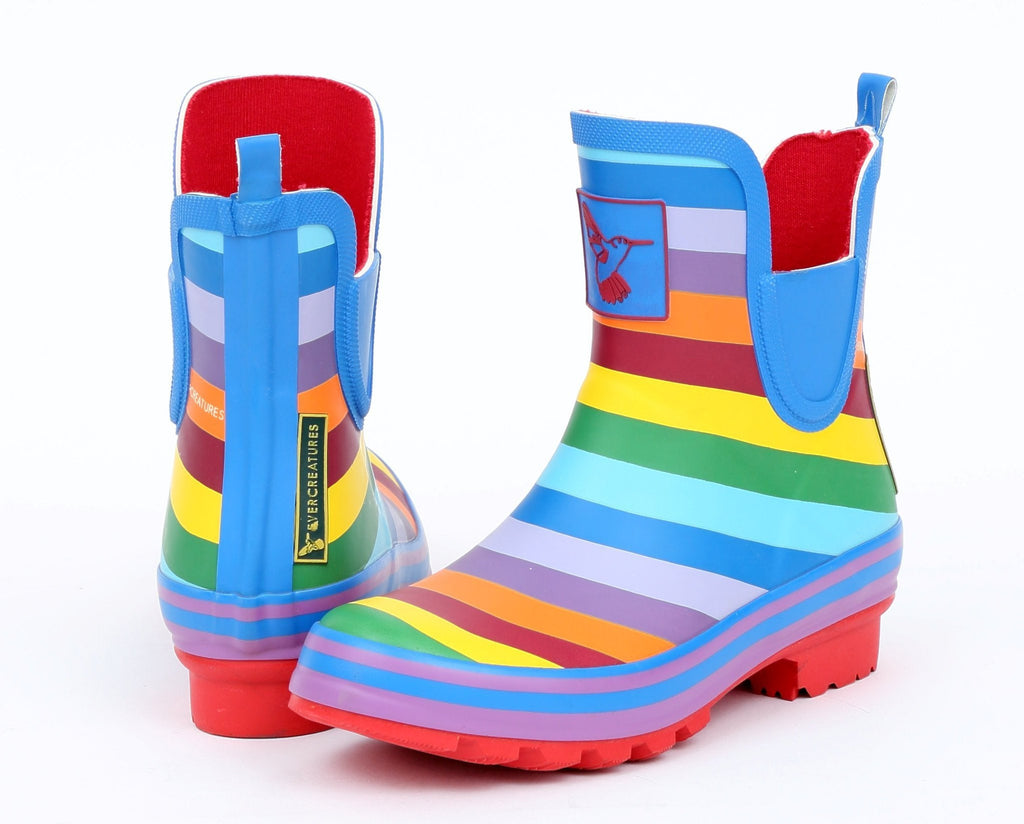 Evercreatures Rainbow Meadow Ankle Wellies - anydaydirect