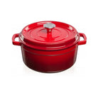 Grandfeu Enamelled Cast Iron Pot in Red, 4.7l. With Lid - anydaydirect