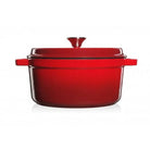 Grandfeu Enamelled Cast Iron Pot in Red, 4.7l. With Lid - anydaydirect