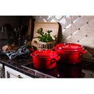 Grandfeu Enamelled Cast Iron Pot in Red, 4.7l. With Lid - anydaydirect