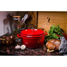 Grandfeu Enamelled Cast Iron Pot in Red, 4.7l. With Lid - anydaydirect