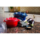 Grandfeu Enamelled Cast Iron Pot in Red, 4.7l. With Lid - anydaydirect