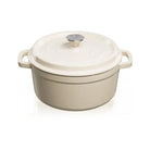 Grandfeu Enamelled Cast Iron Pot in White, 4.7l. With Lid - anydaydirect
