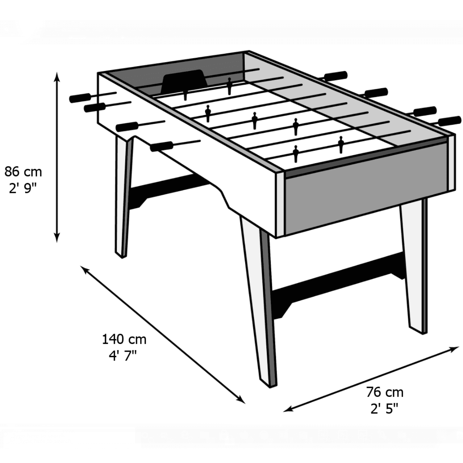 Milano (Telescopic) Football Table - anydaydirect