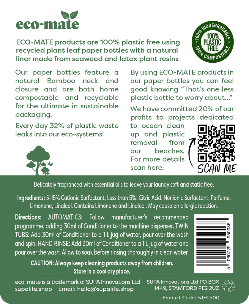 Eco Mate Fresh Juniper concentrated fabric conditioner - 500ml - anydaydirect