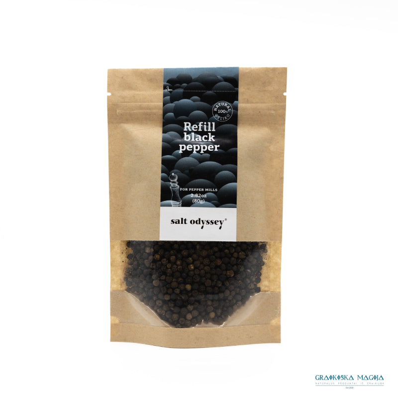 Salt Odyssey Refill Bag Of Black Pepper - 80g. - anydaydirect