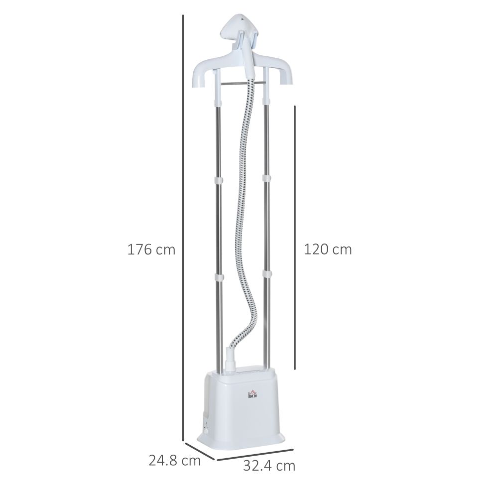 Upright Garment Clothes Steamer, 45s Fast Heat-up, 1.7L Tank White w/ - anydaydirect