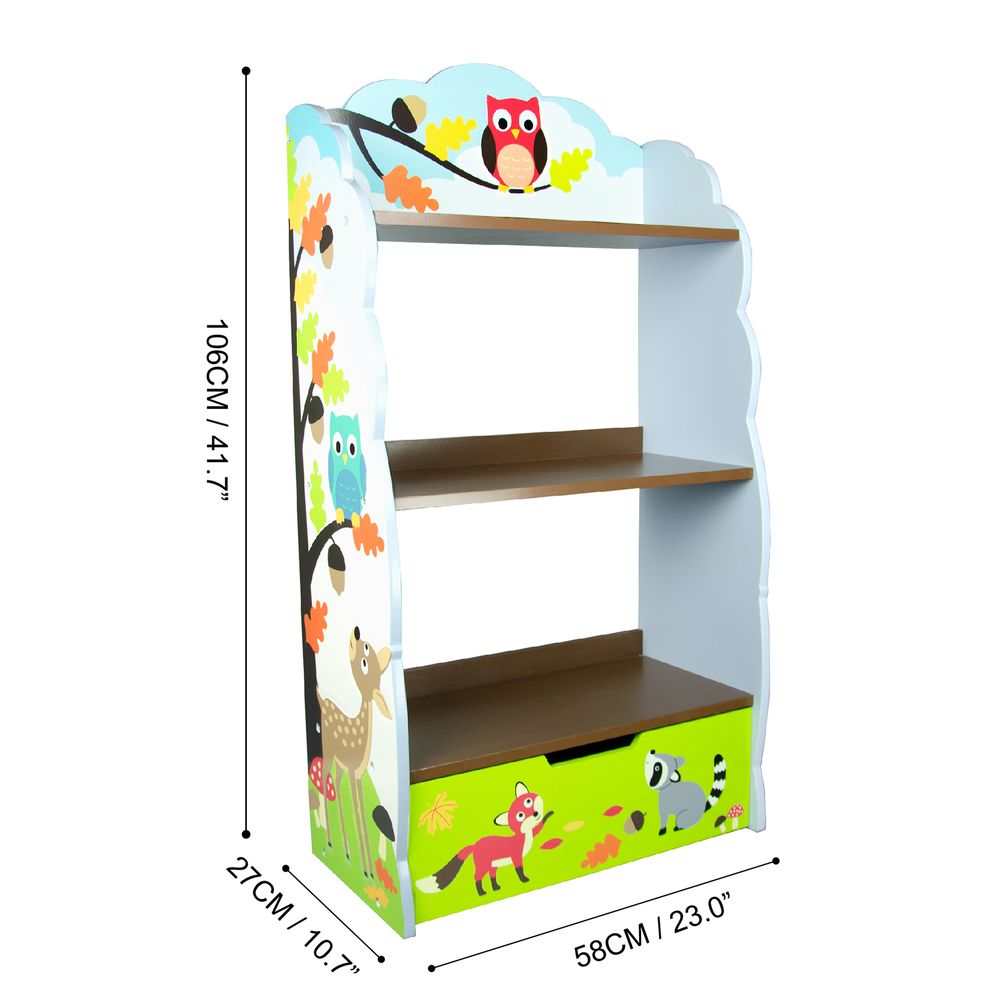 Fantasy Fields Childrens Blue Kids Wooden Bookcase Book Shelf Storage TD-11704A - anydaydirect