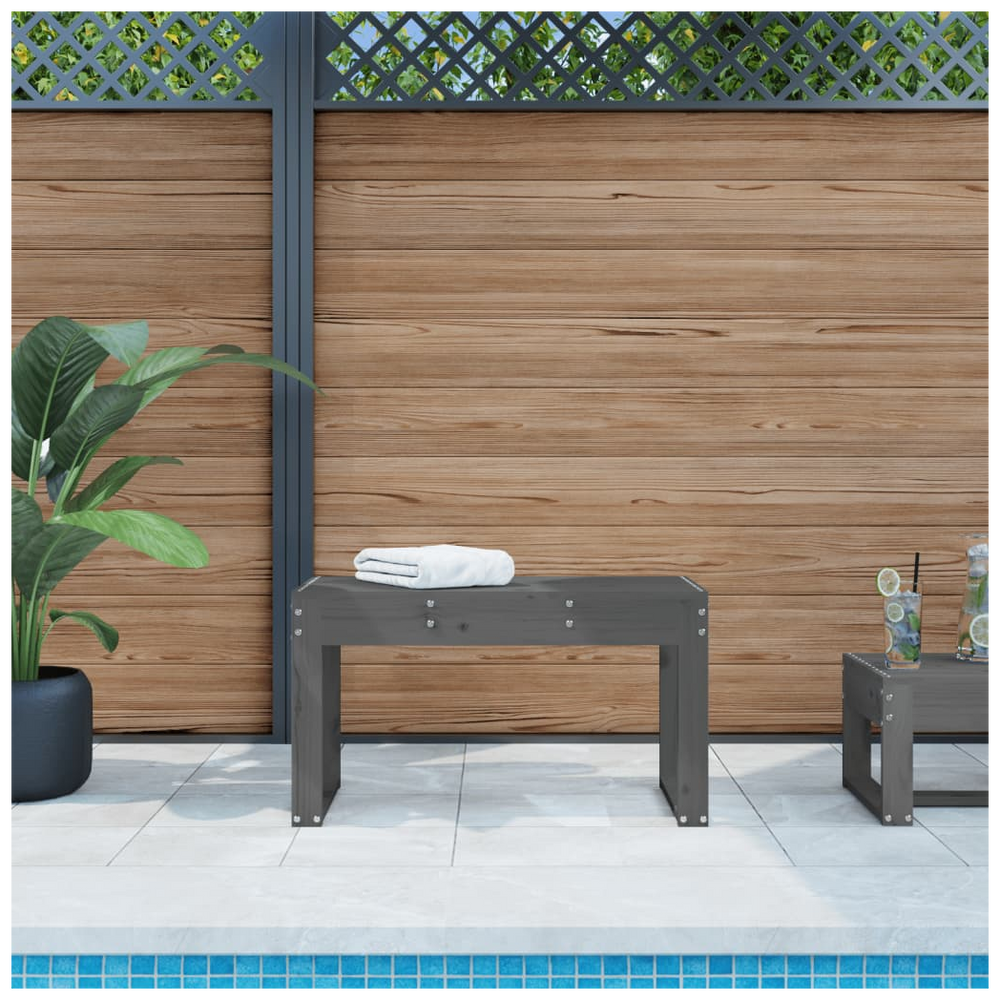 vidaXL Garden Bench Grey 80x38x45 cm Solid Wood Pine - anydaydirect