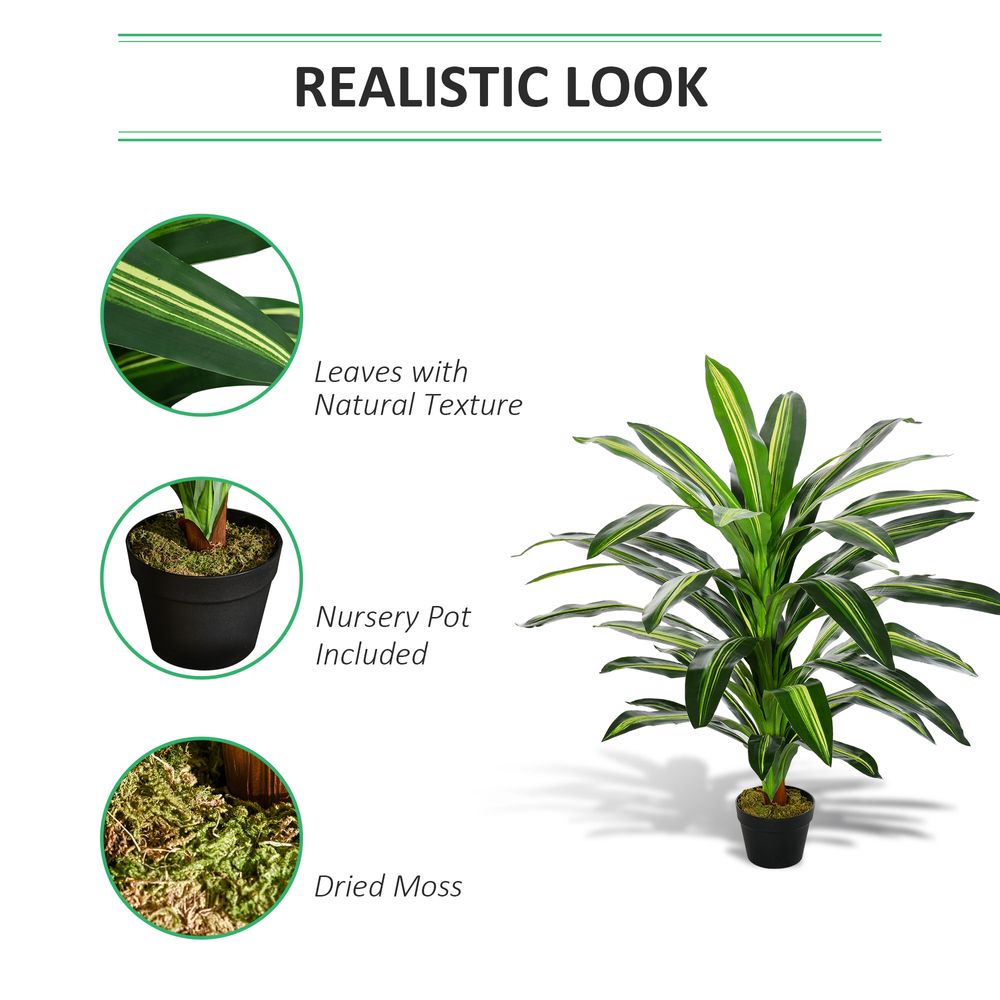 110cm/3.6FT Artificial Dracaena Tree Decorative Plant 40 Leaves Outsunny - anydaydirect