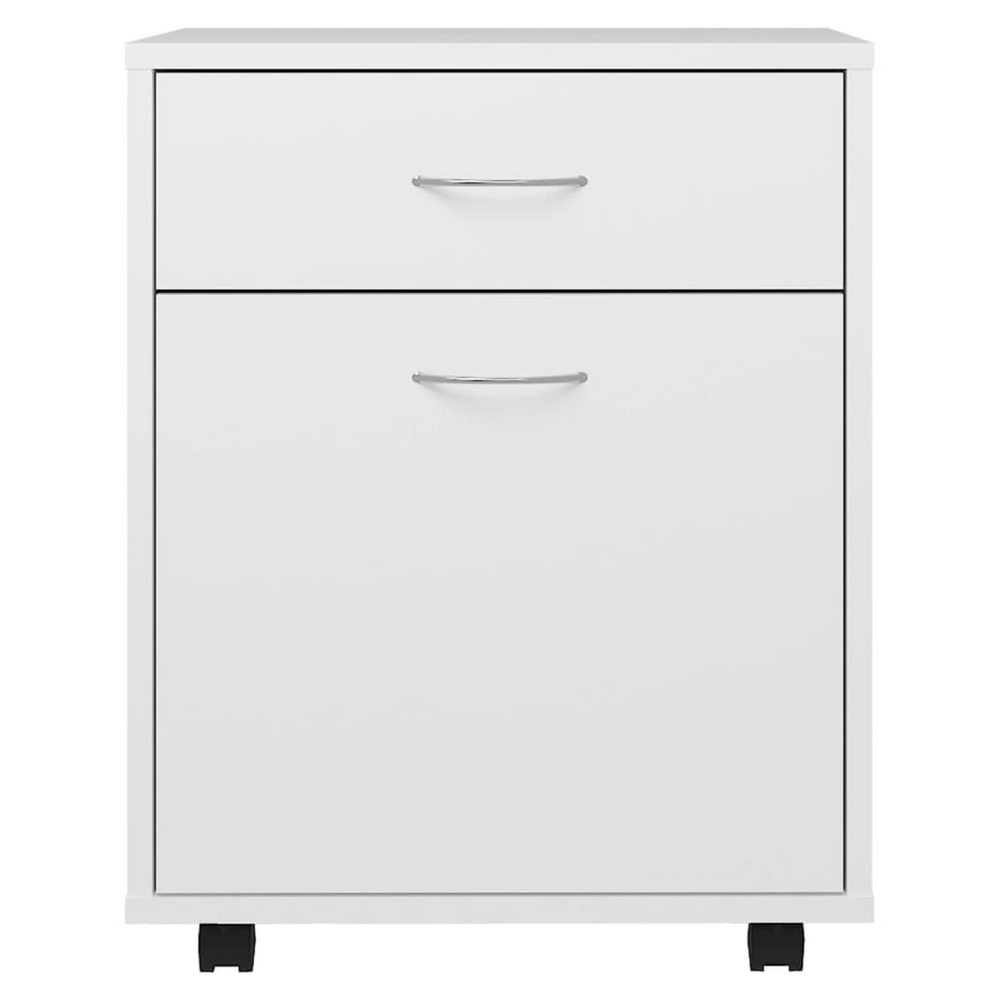 Rolling Cabinet White 45x38x54 cm Engineered Wood - anydaydirect