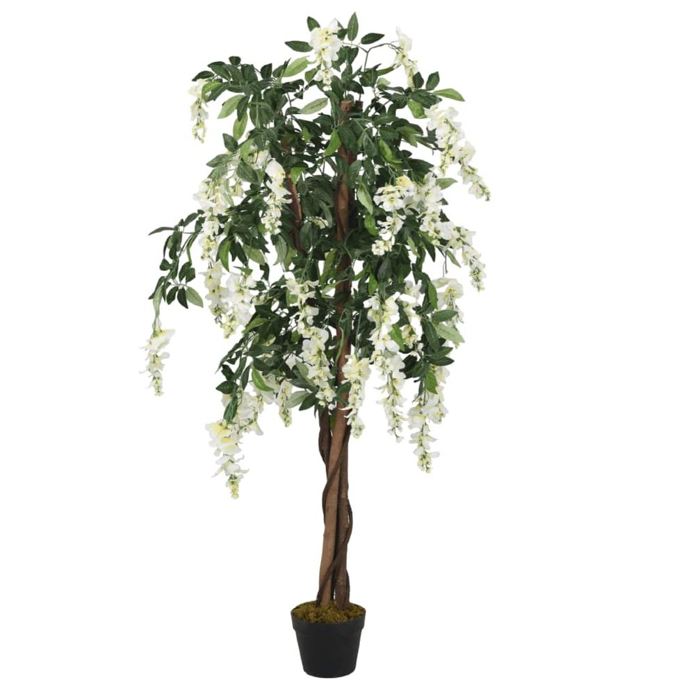 vidaXL Artificial Wisteria Tree 840 Leaves 150 cm Green and White - anydaydirect