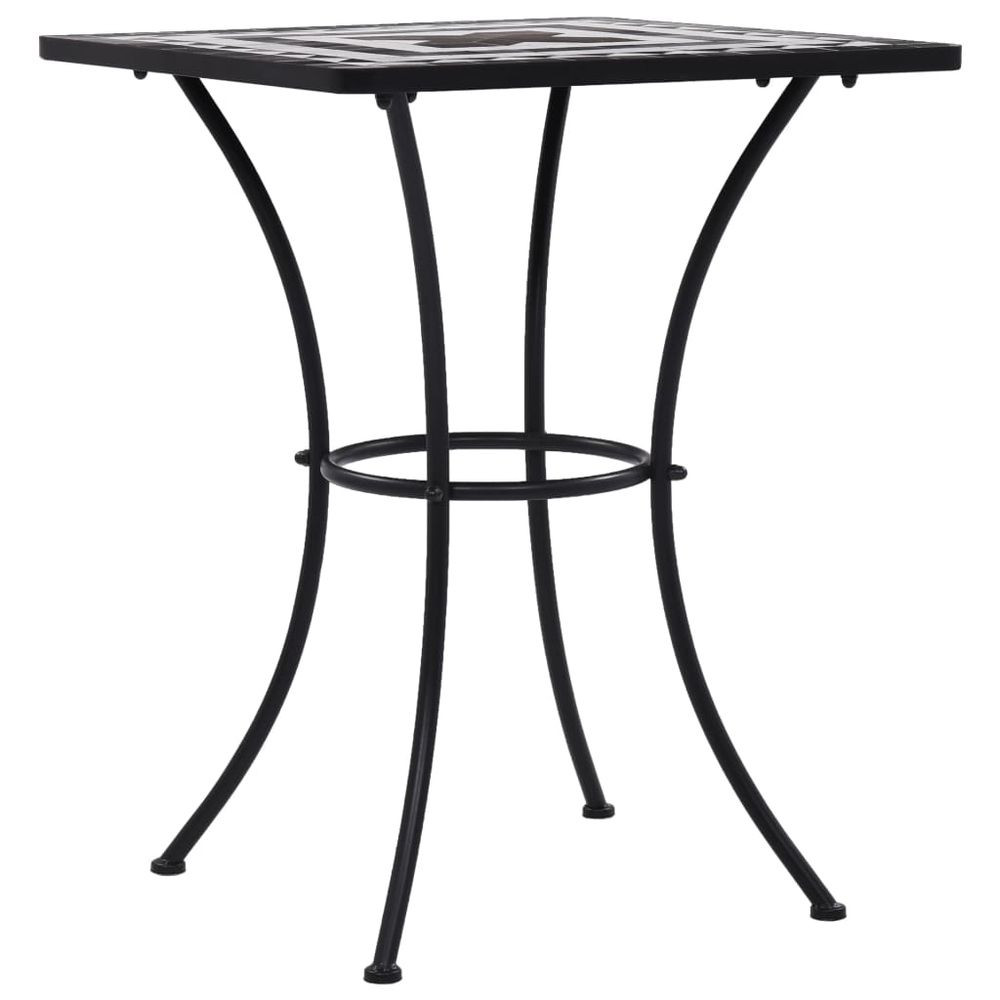 Mosaic Bistro Table Black and White 60 cm Ceramic - anydaydirect