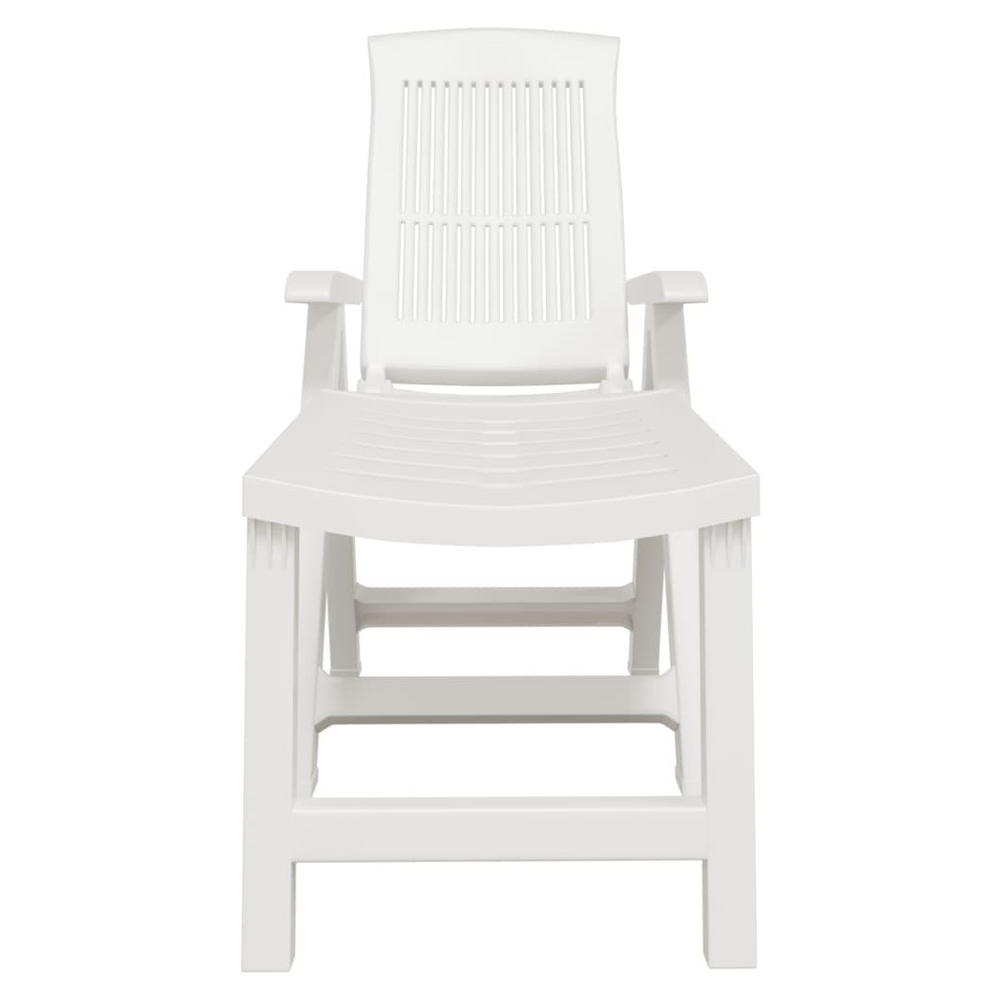 vidaXL Sun Lounger White Plastic - anydaydirect