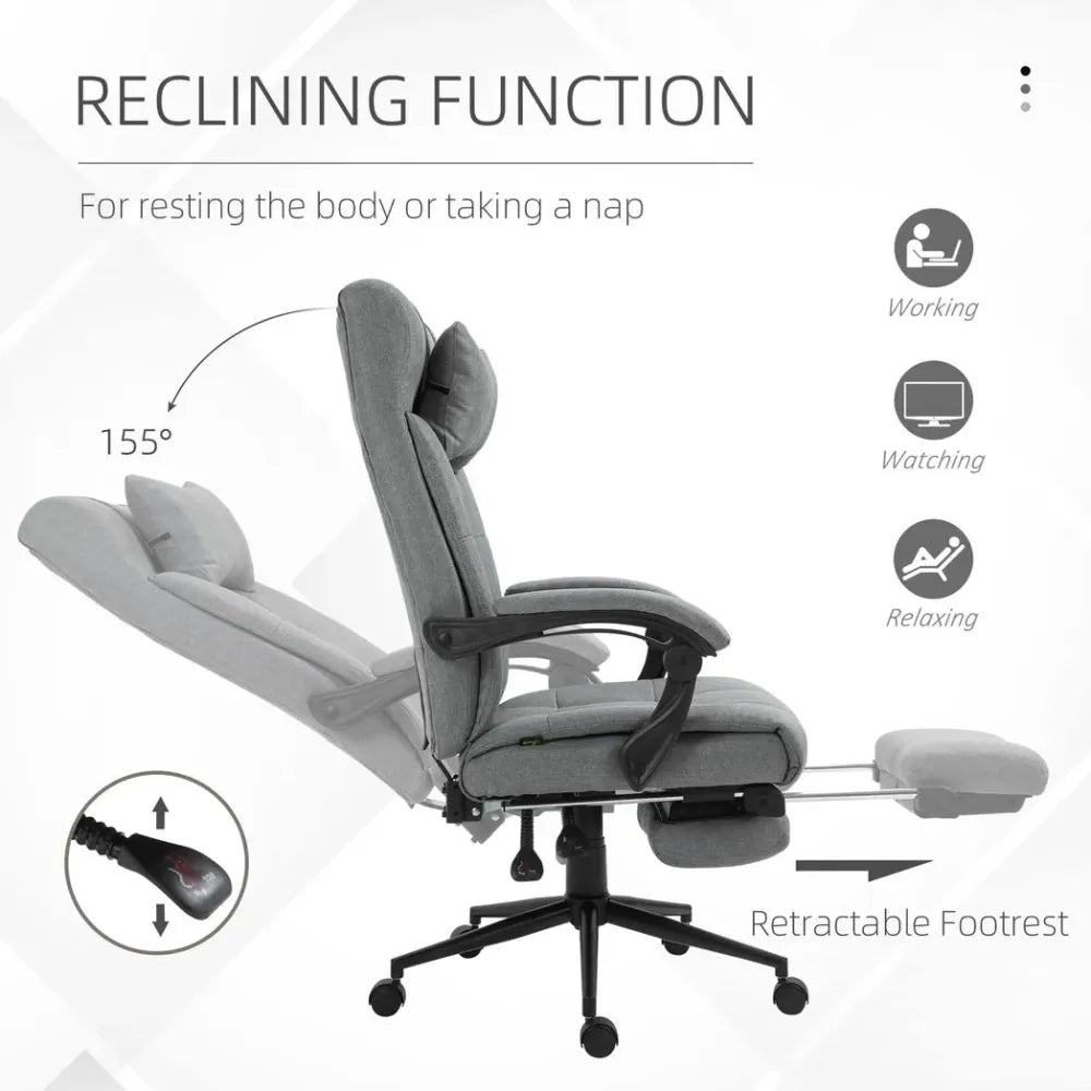 Ergonomic Office Chair Adjustable Height Rolling Swivel w/ Armrest Light Grey - anydaydirect