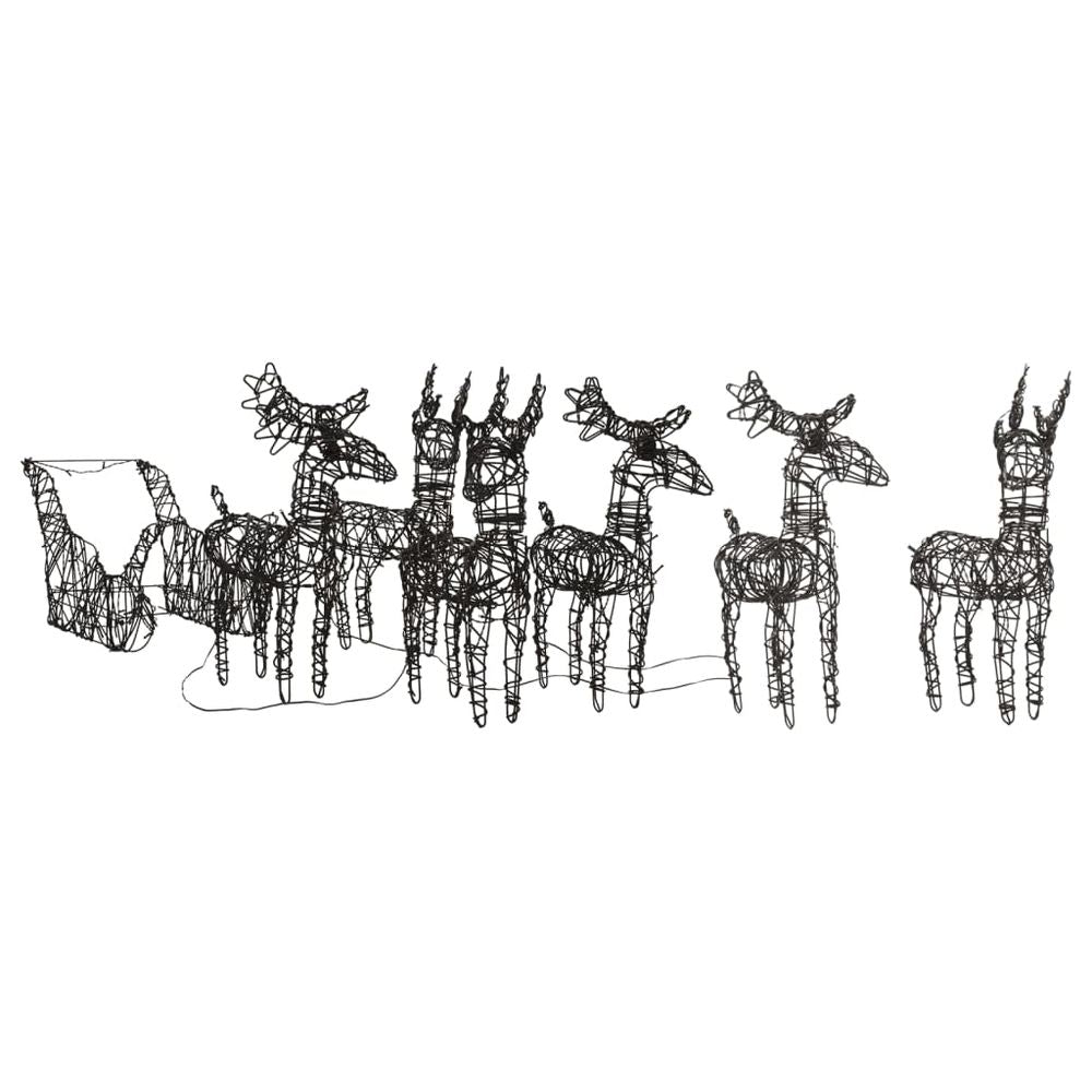 vidaXL Christmas Decoration Reindeers&Sleighs 320 LEDs Warm White Rattan - anydaydirect