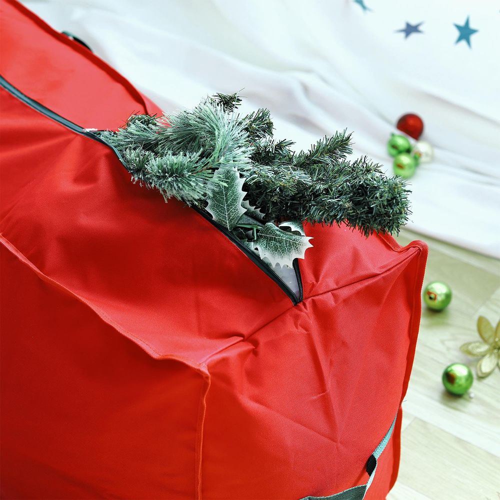 7ft/9ft Christmas Xmas Tree Decoration Storage Bag RED 124 x 30 x 50 cm - anydaydirect