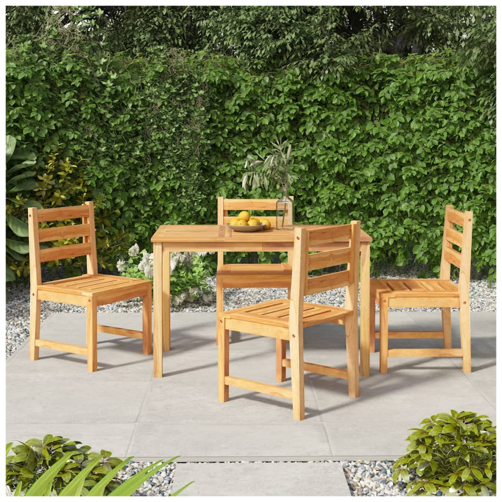 5 Piece Garden Dining Set Solid Wood Teak - anydaydirect