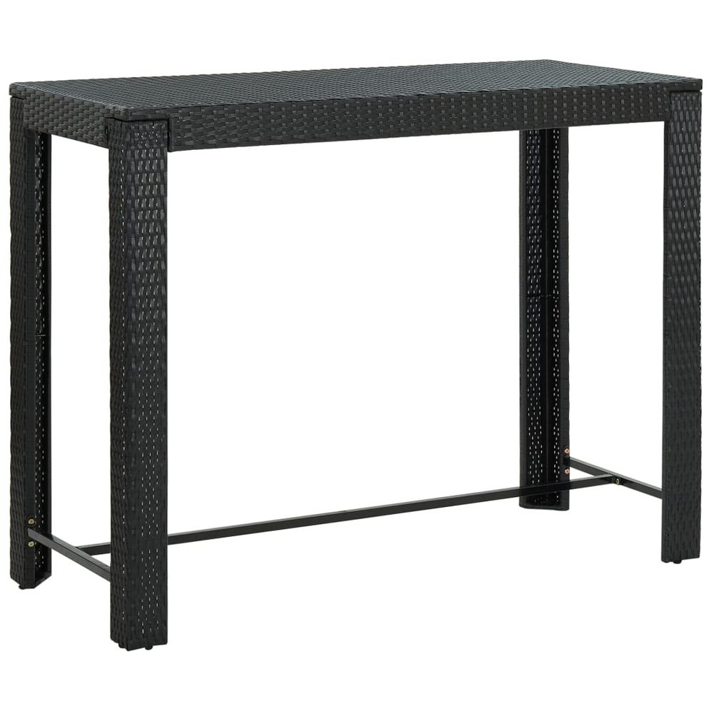 Garden Bar Table Brown 60.5x60.5x110.5 cm Poly Rattan - anydaydirect