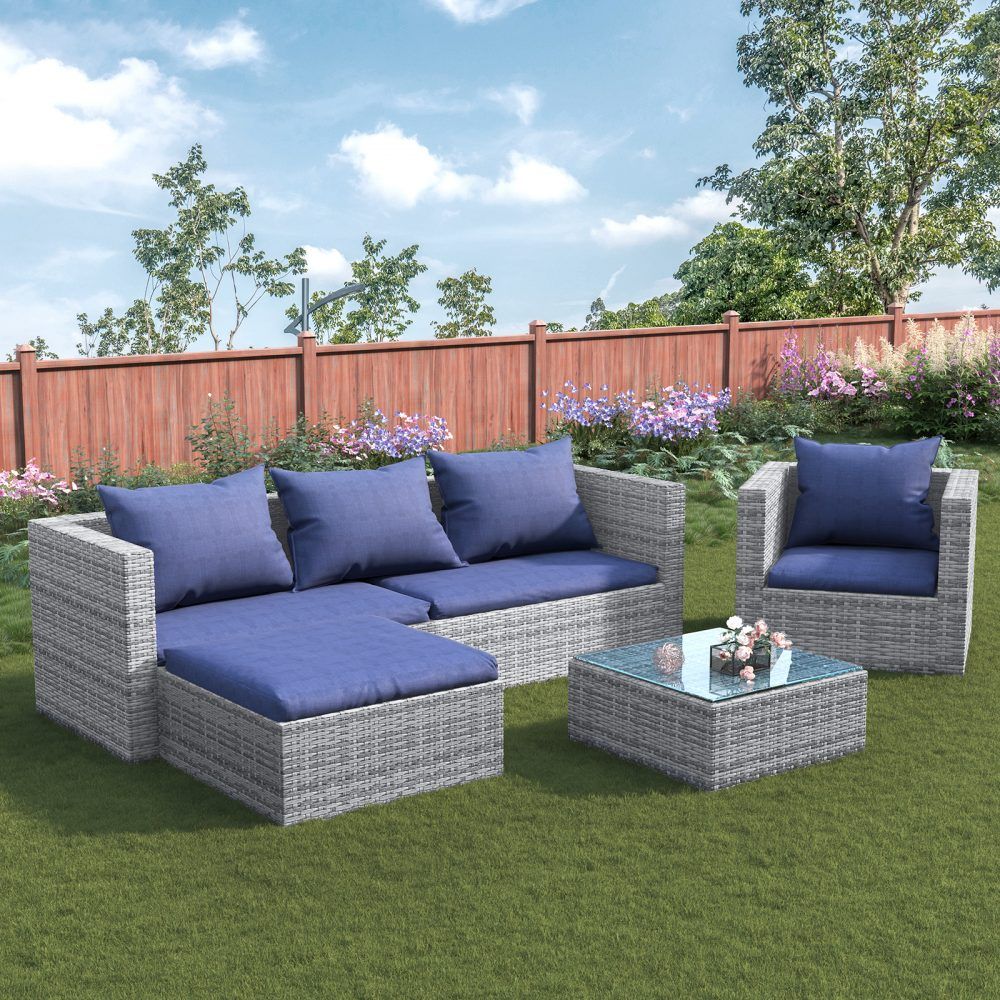 Modular Garden Corner Rattan Sofa Set - anydaydirect