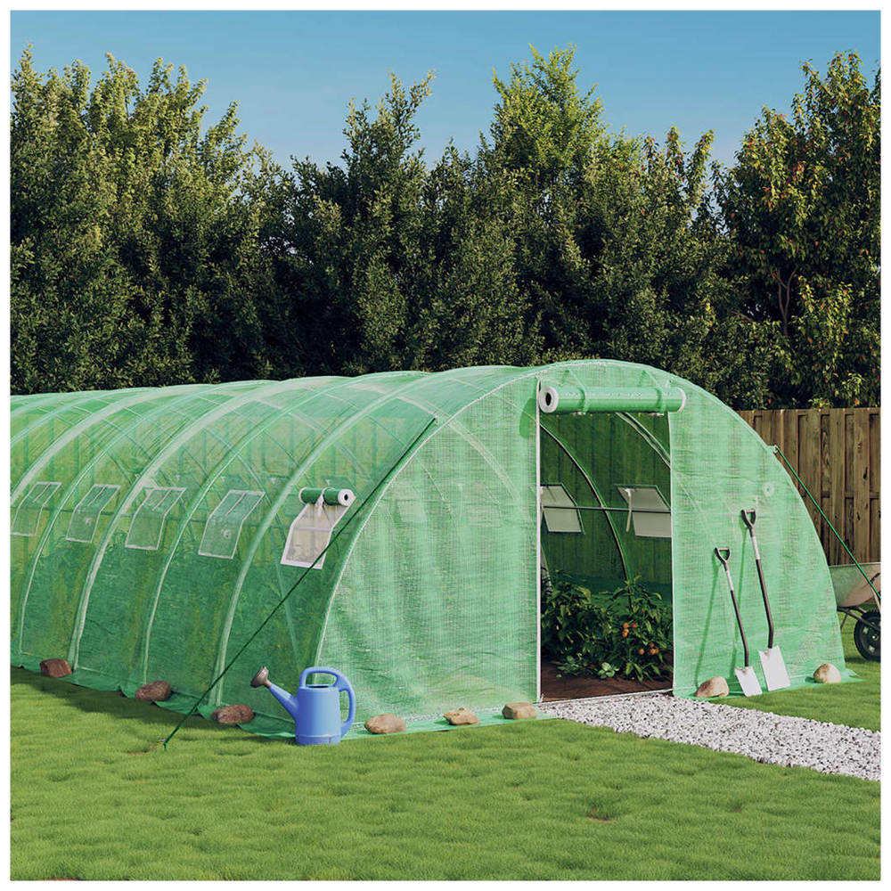 vidaXL Greenhouse with Steel Frame Green 24 m² 6x4x2 m - anydaydirect