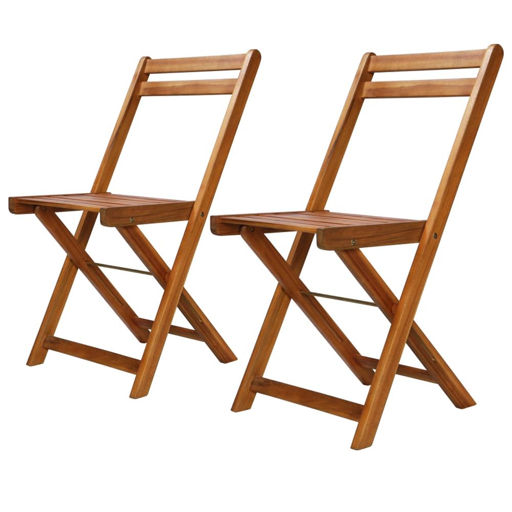 Outdoor Bistro Chairs 2 pcs Solid Acacia Wood - anydaydirect