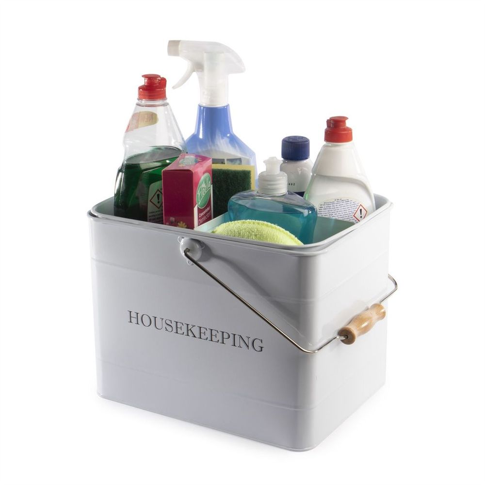 Vintage Housekeeping Cleaning Caddy White | M&W - anydaydirect