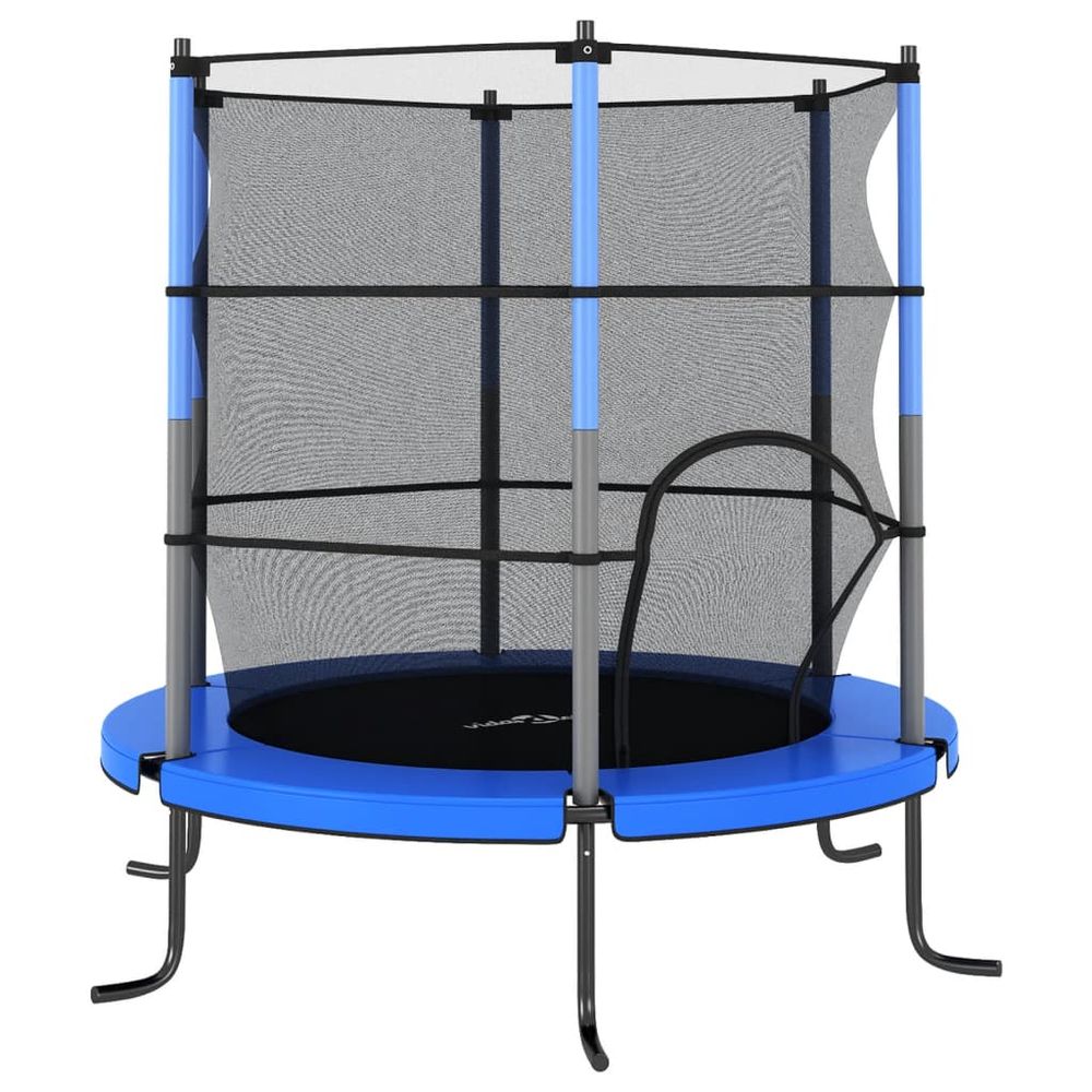 Trampoline with Safety Net Round 140x160 cm Blue - anydaydirect