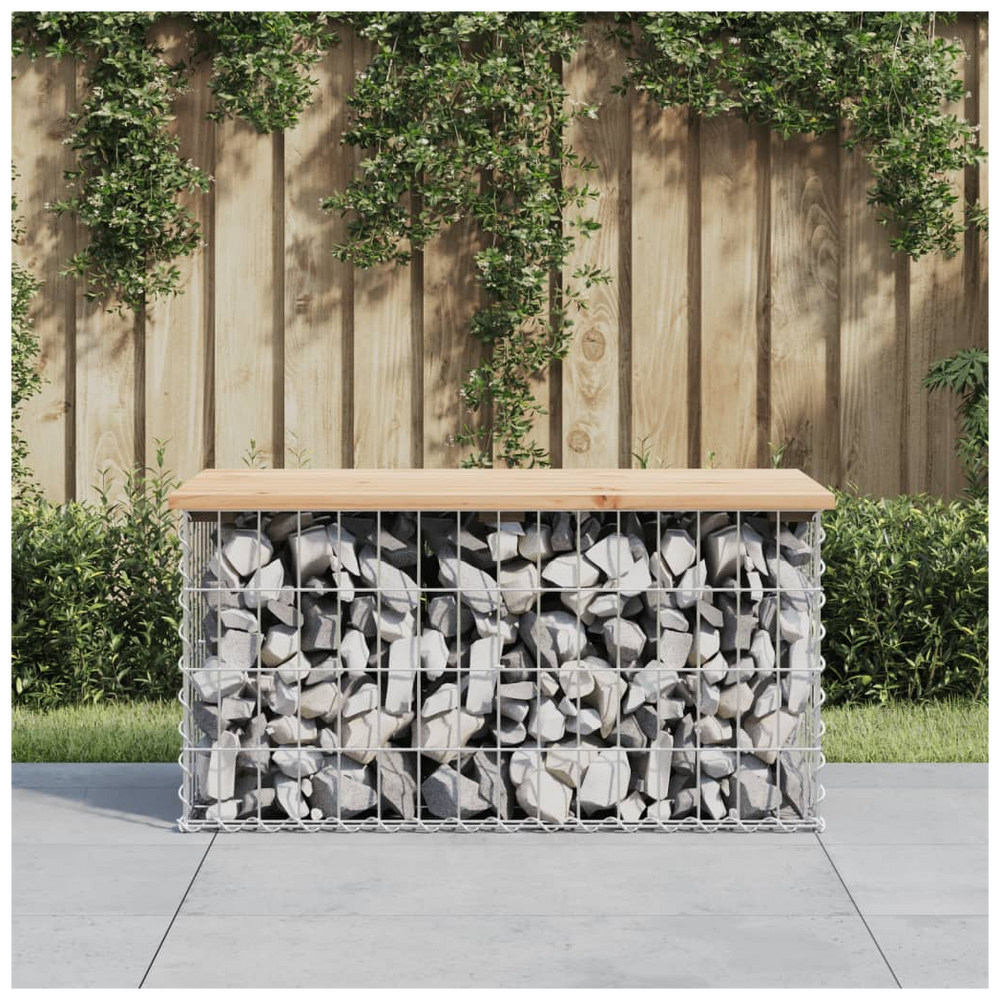 vidaXL Garden Bench Gabion Design 83x44x42 cm Solid Wood Pine - anydaydirect