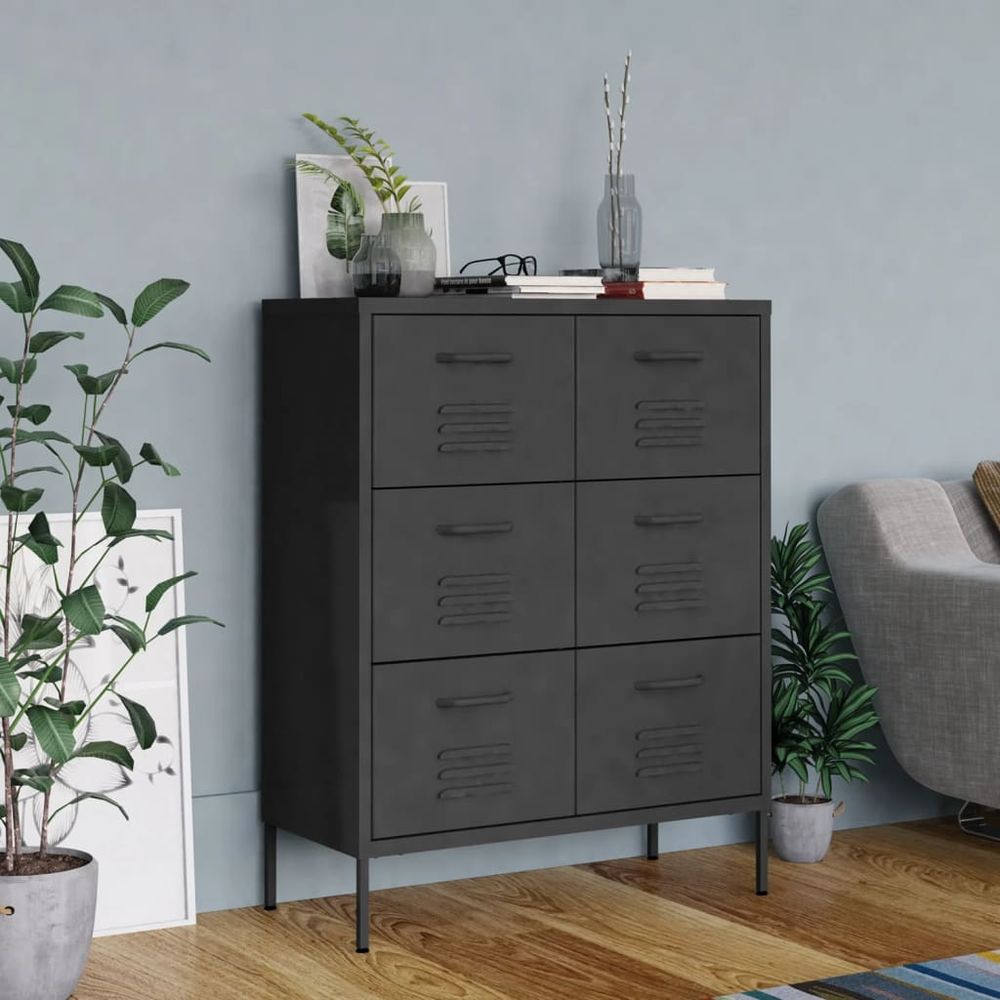 Drawer Cabinet Olive Green 80x35x101.5 cm Steel - anydaydirect