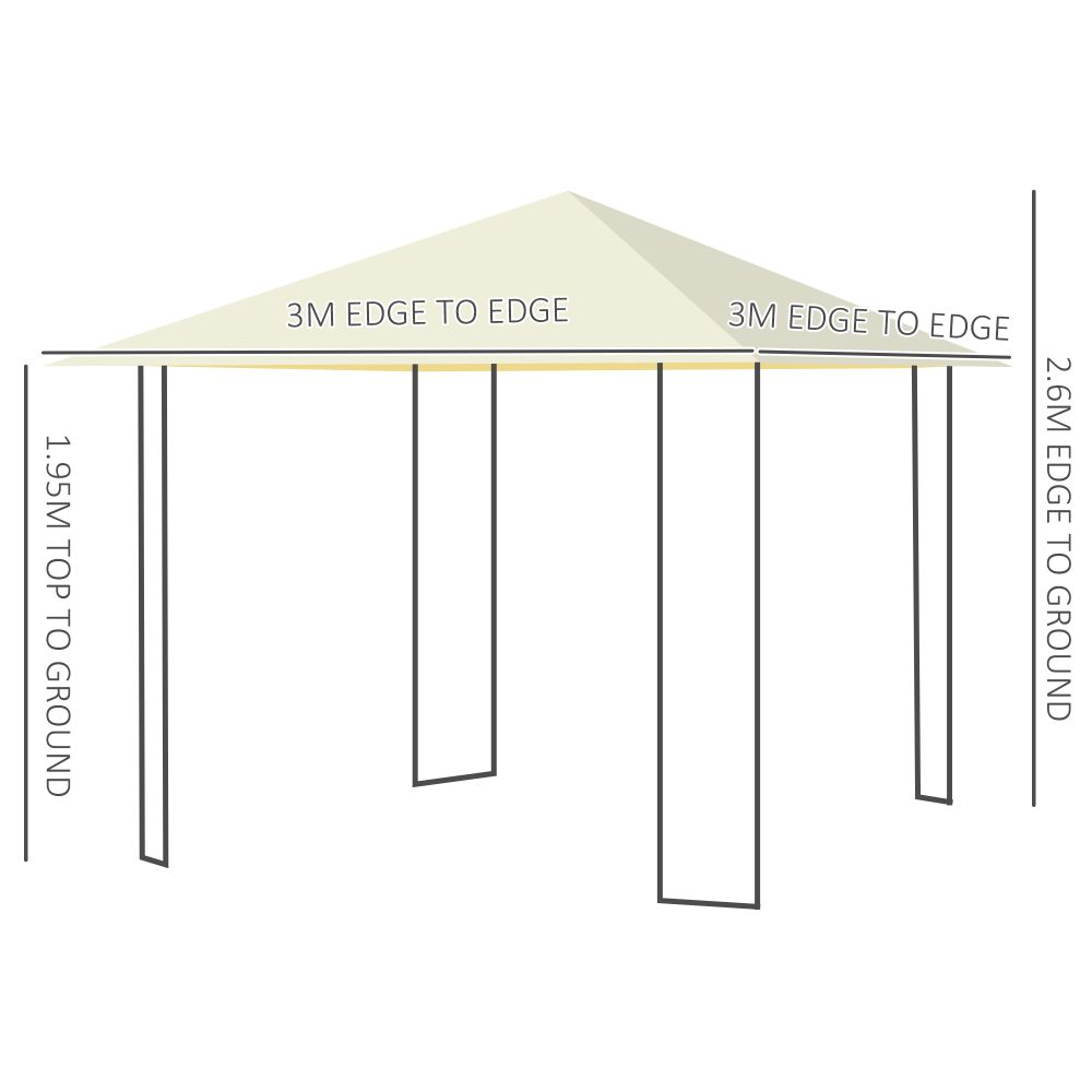 Outdoor Gazebo for Garden Party Tent, Wedding Canopy Pavilion Cream-white - anydaydirect