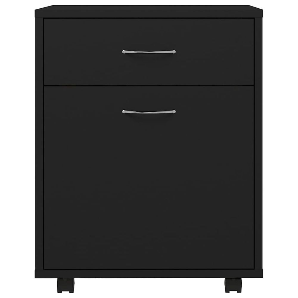 Rolling Cabinet Black 45x38x54 cm Engineered Wood - anydaydirect