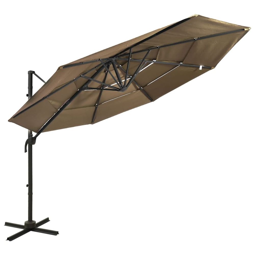 4-Tier Parasol with Aluminium Pole 3x3 m - anydaydirect