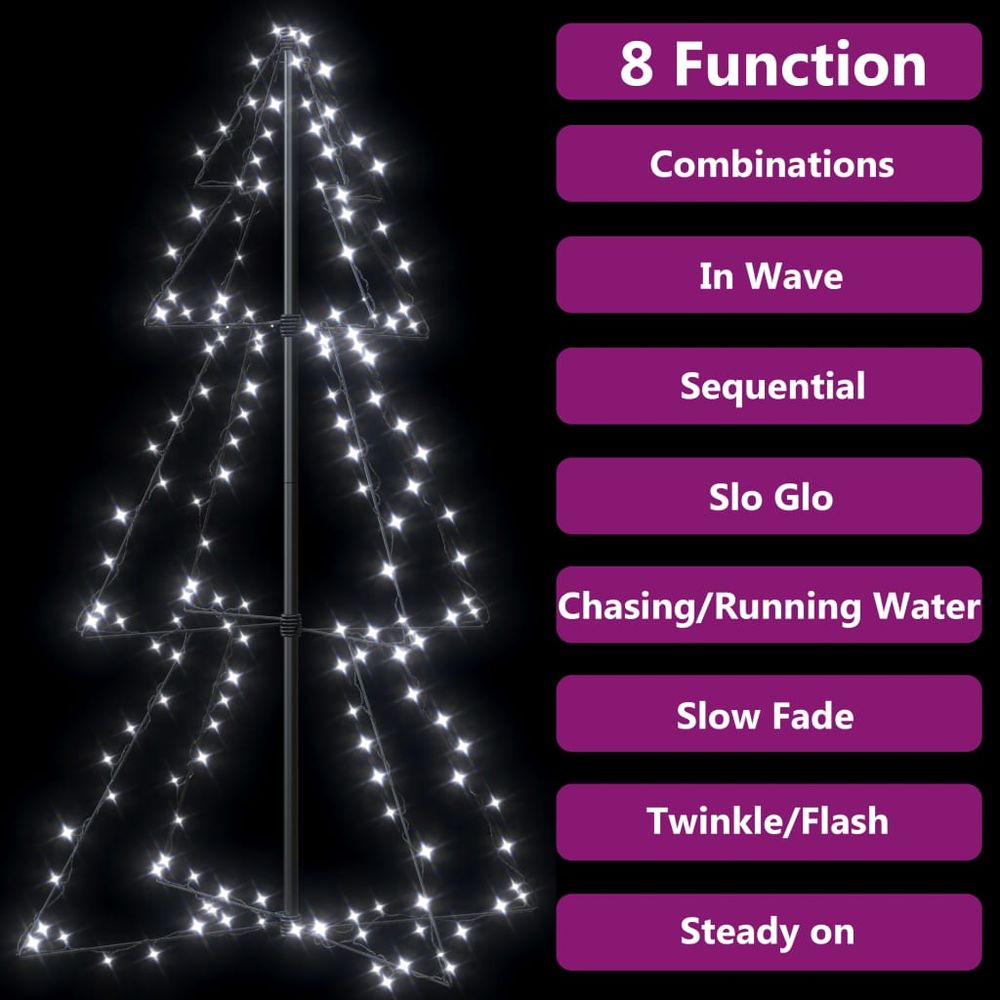 Christmas Cone Tree 160 LEDs Indoor and Outdoor 78x120 cm to 143 x 250cm - anydaydirect