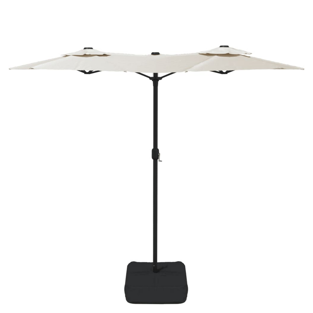 Double-Head Parasol with LEDs Sand White 316x240 cm - anydaydirect