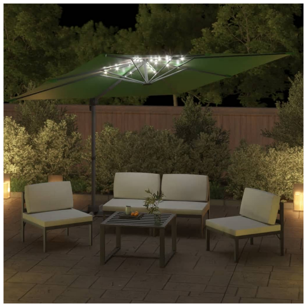 LED Cantilever Umbrella Green 400x300 cm - anydaydirect