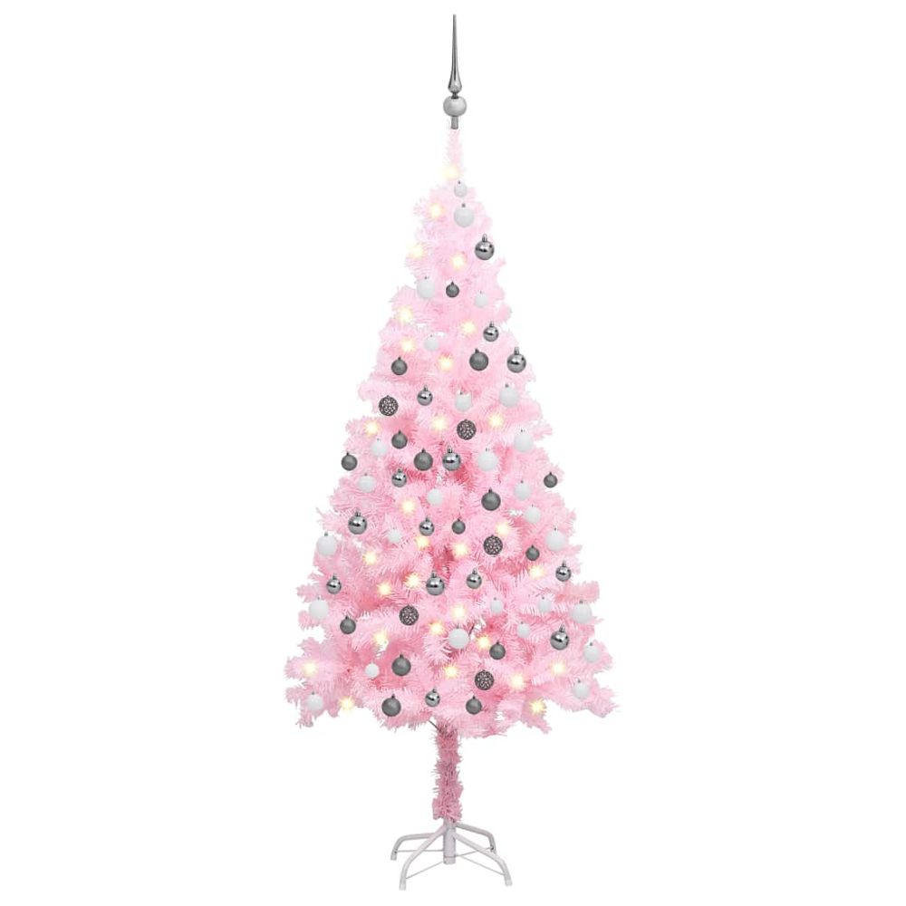 Artificial Christmas Tree with LEDs&Ball Set 120 cm  to 240cm PVC - anydaydirect