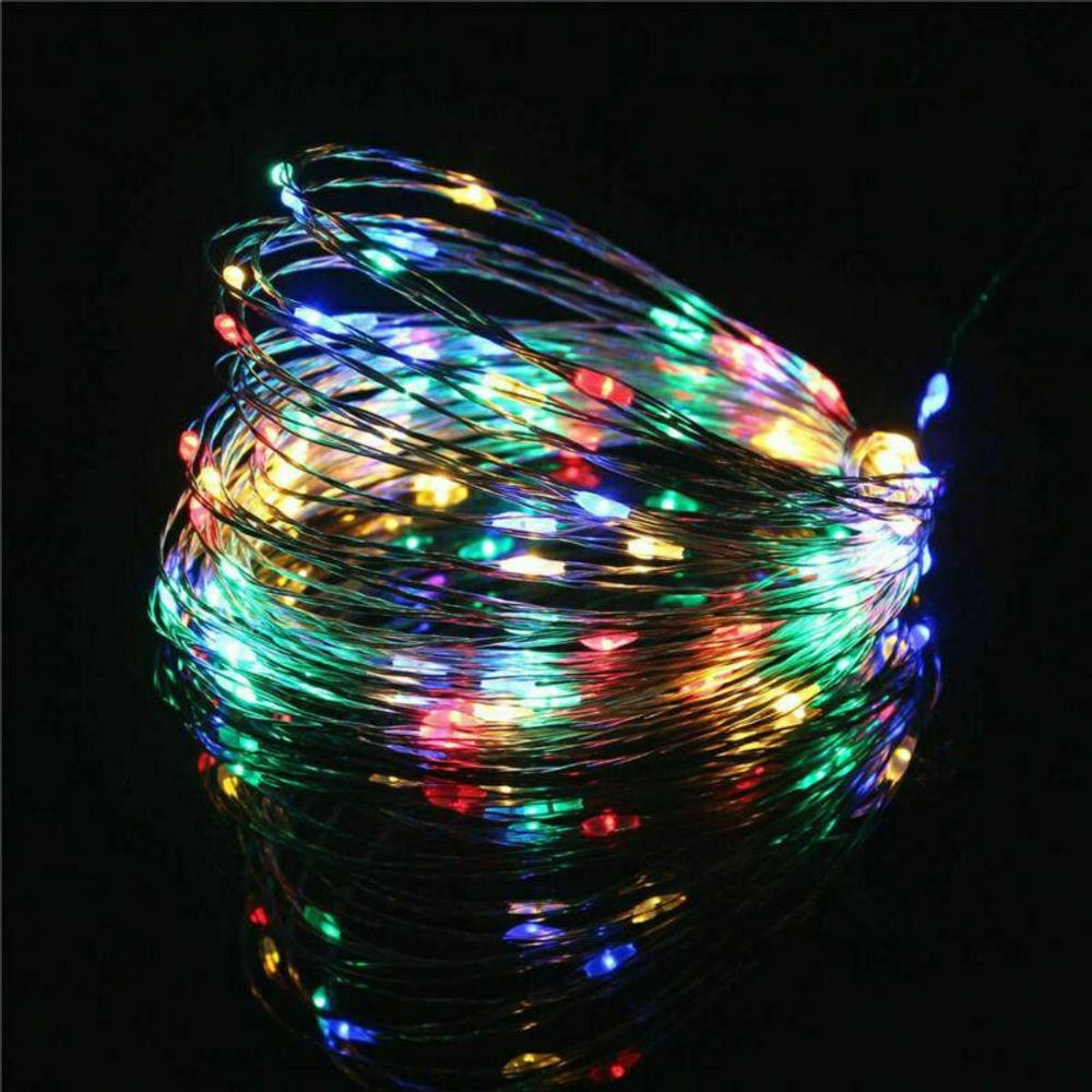 20 Multi Coloured LED String Fairy Lights Battery Home Twinkle Decor Party Christmas Garden - anydaydirect