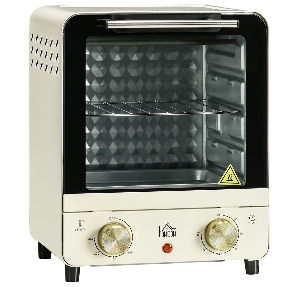 HOMCOM Convection Mini Oven Toaster Oven with Baking Tray Wire Rack Crumb Tray - anydaydirect