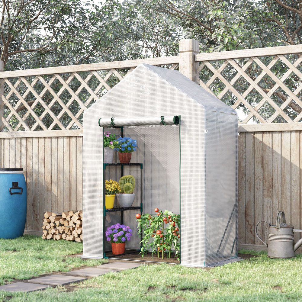 Greenhouse for Outdoor, Portable Gardening Plant Grow House w/ Shelf Outsunny - anydaydirect