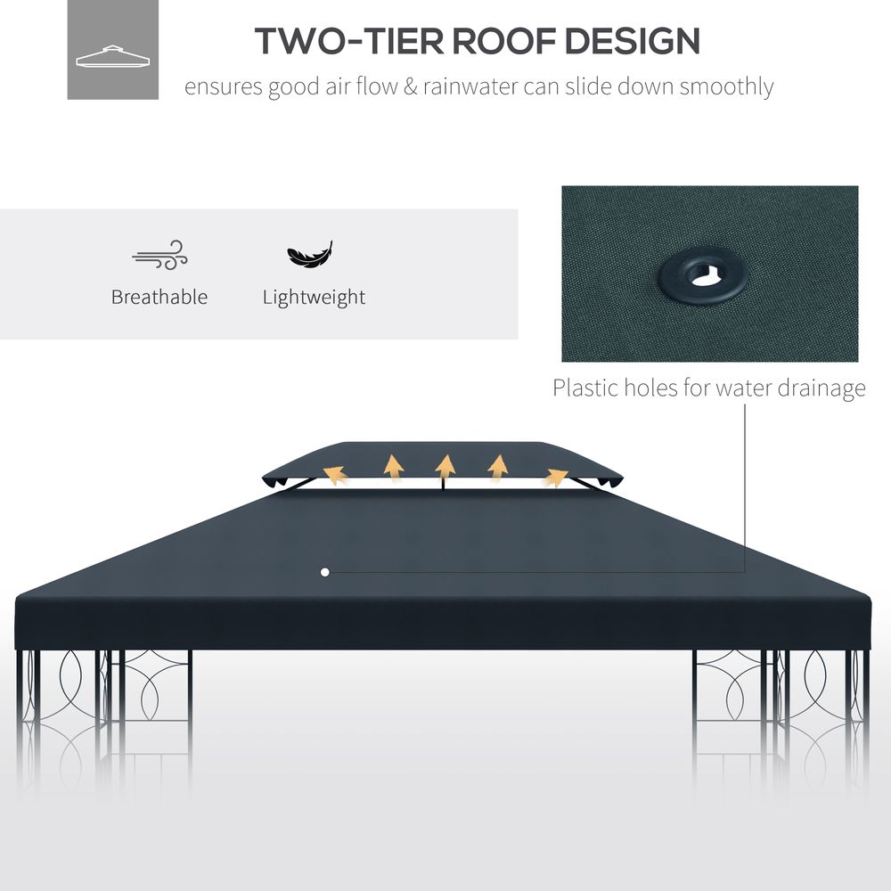 3x4m Gazebo Replacement Roof Canopy 2 (TOP ONLY) - anydaydirect