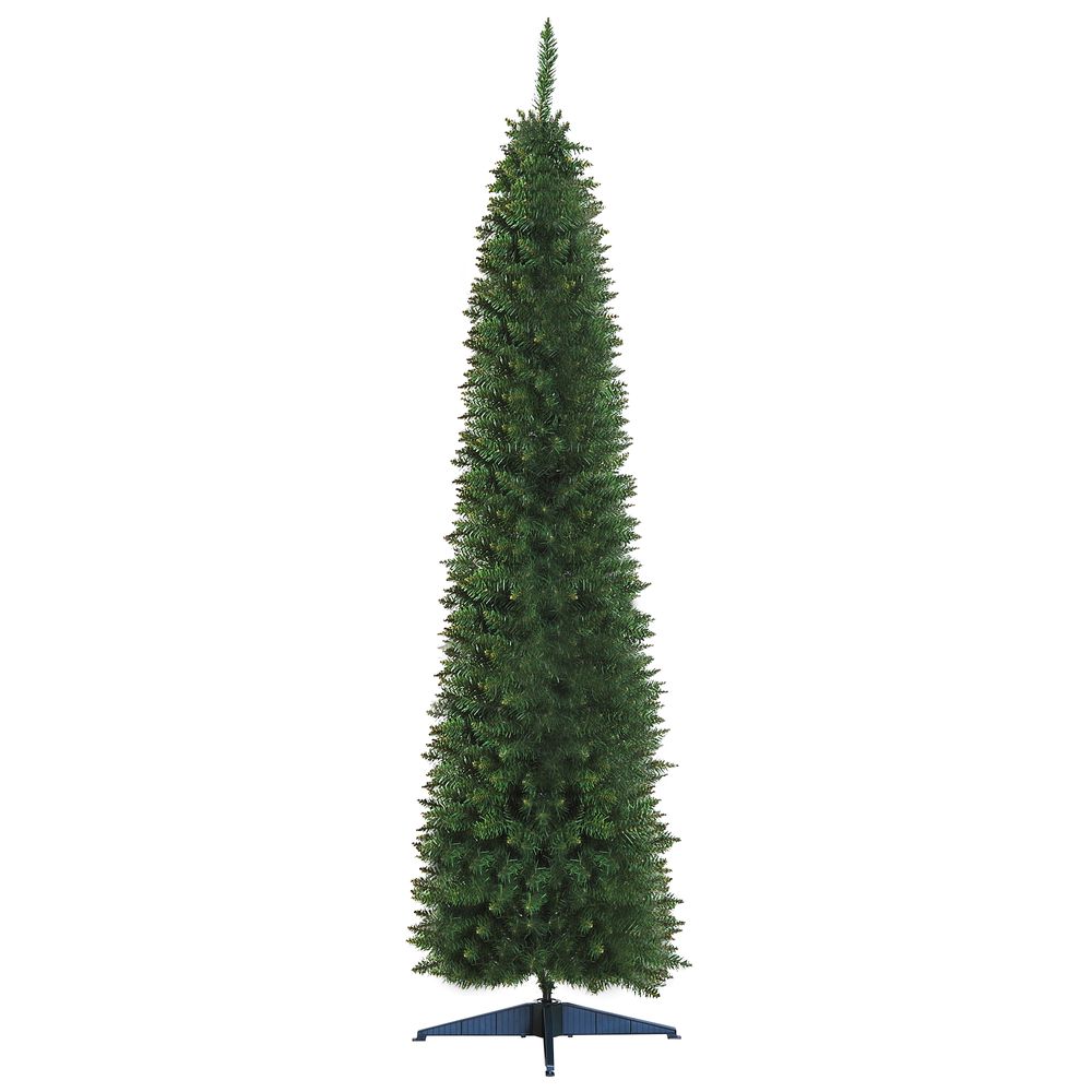 2.1m 7ft Artificial Pine Pencil Slim Christmas Tree 499 Branch Tips with Stand - anydaydirect