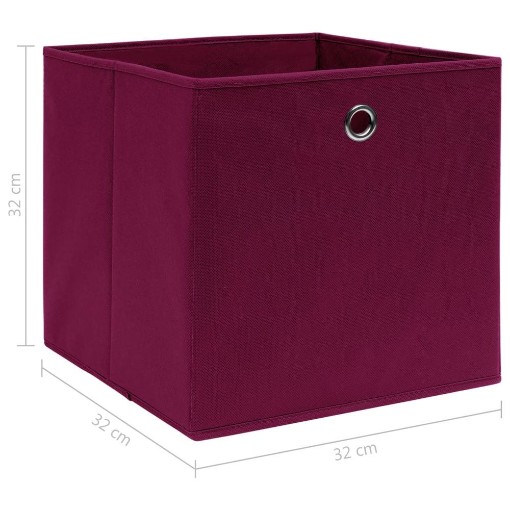 Storage Boxes 4 pcs Dark Red 32x32x32 cm Fabric - anydaydirect