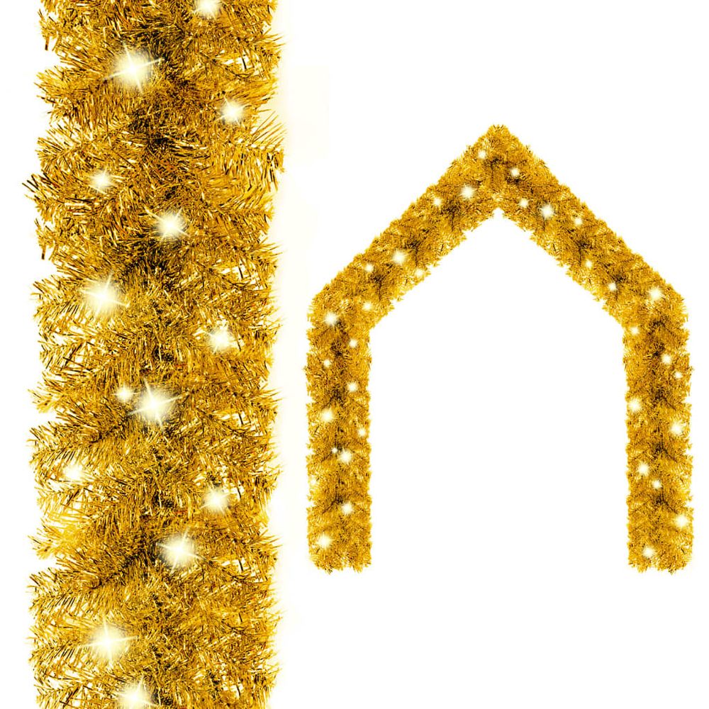 Christmas Garland with LED Lights 5 m Black - anydaydirect